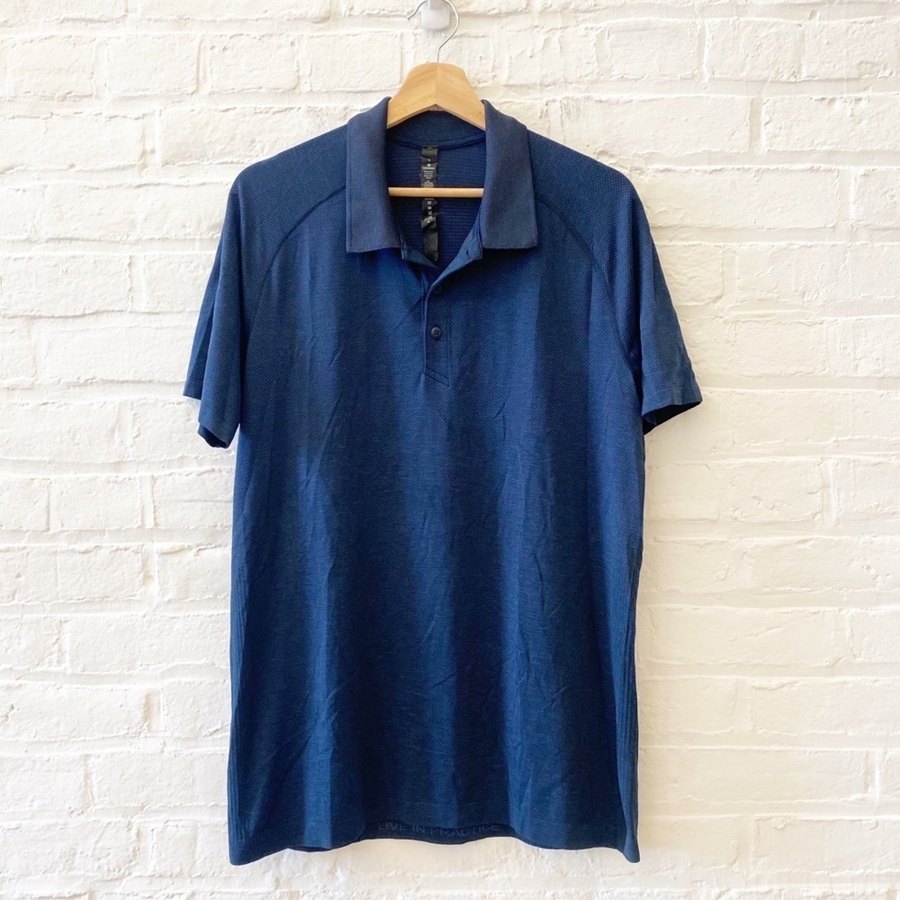 Lululemon || Metal Vent Tech Polo Heather Blue Large